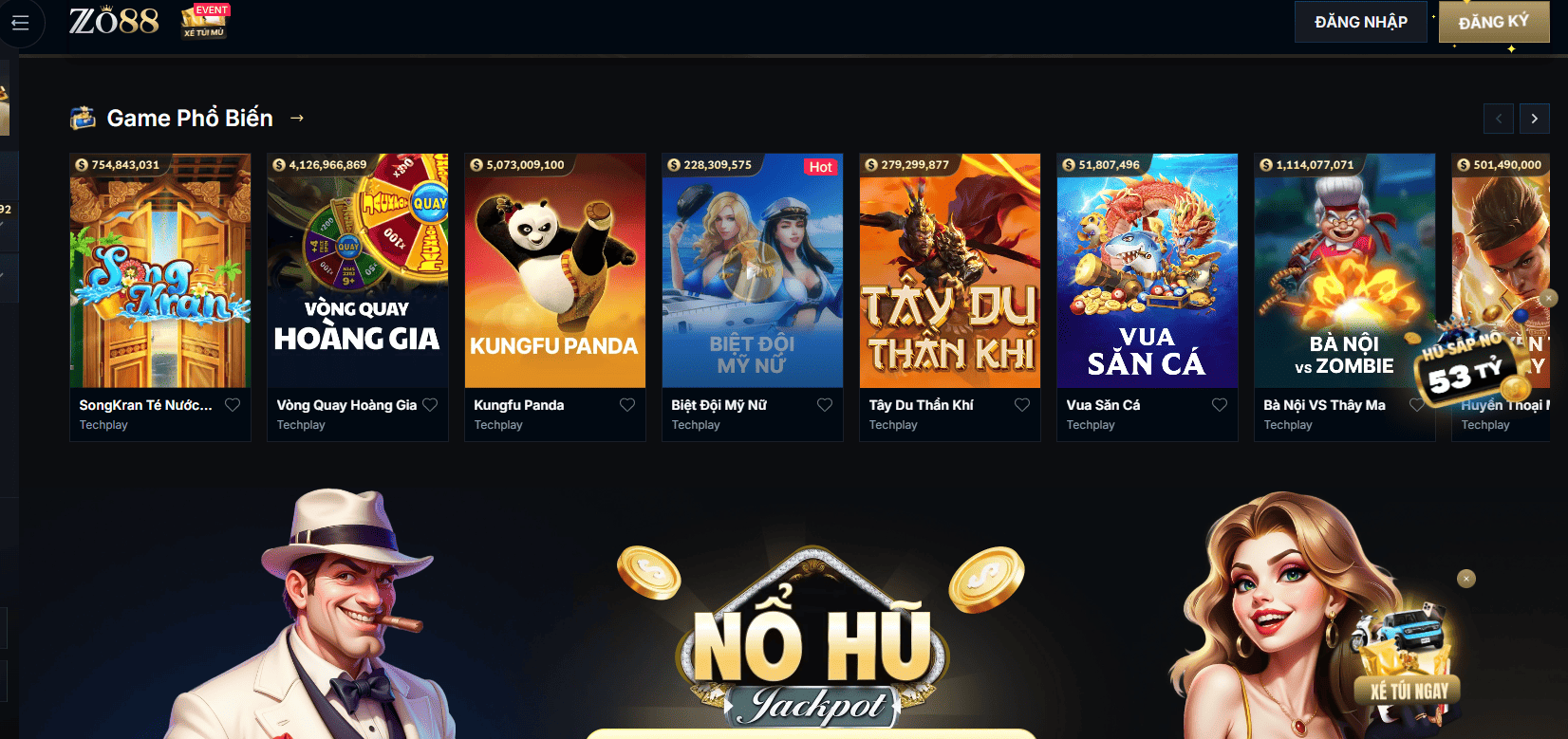 Điểm danh top các sảnh game được yêu thích tại ZO88
